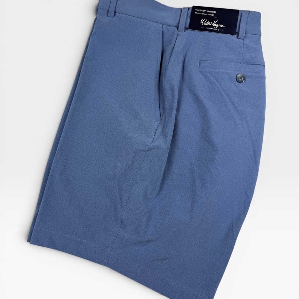 WALTER HAGEN P11 Texture Golf Shorts Men 38 Blue Performance Activewear